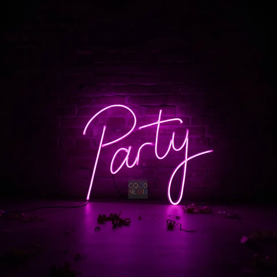 [-] Cartel Party Neón Led 40x48 Cm Deco Fiesta