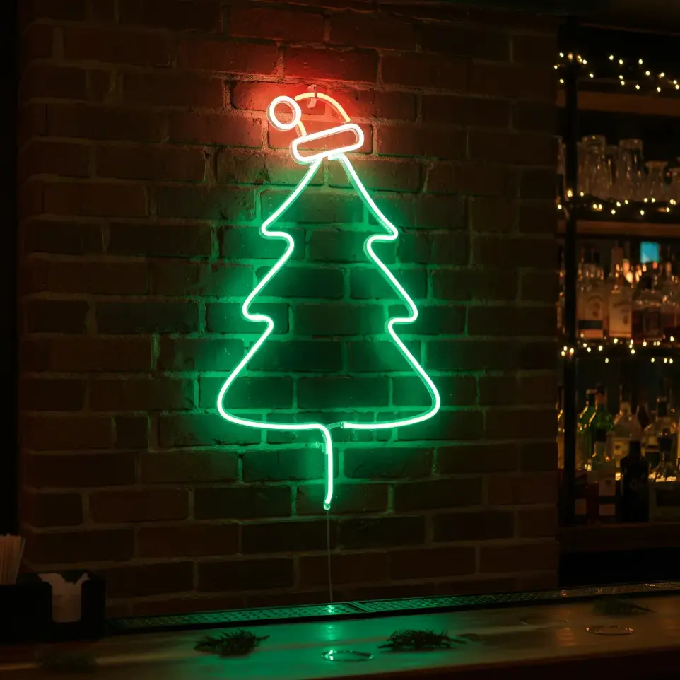 Cartel  Arbol De Navidad Neon Led 53x35cm Fiesta Deco
