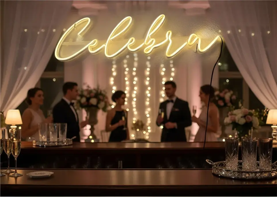 Cartel  Celebra Neon Led 60*17 Cm