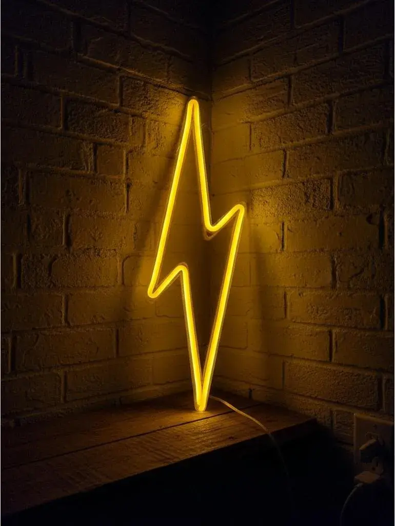 Cartel  Rayo Neon Led 30x15cm Deco Iluminacion Carteles