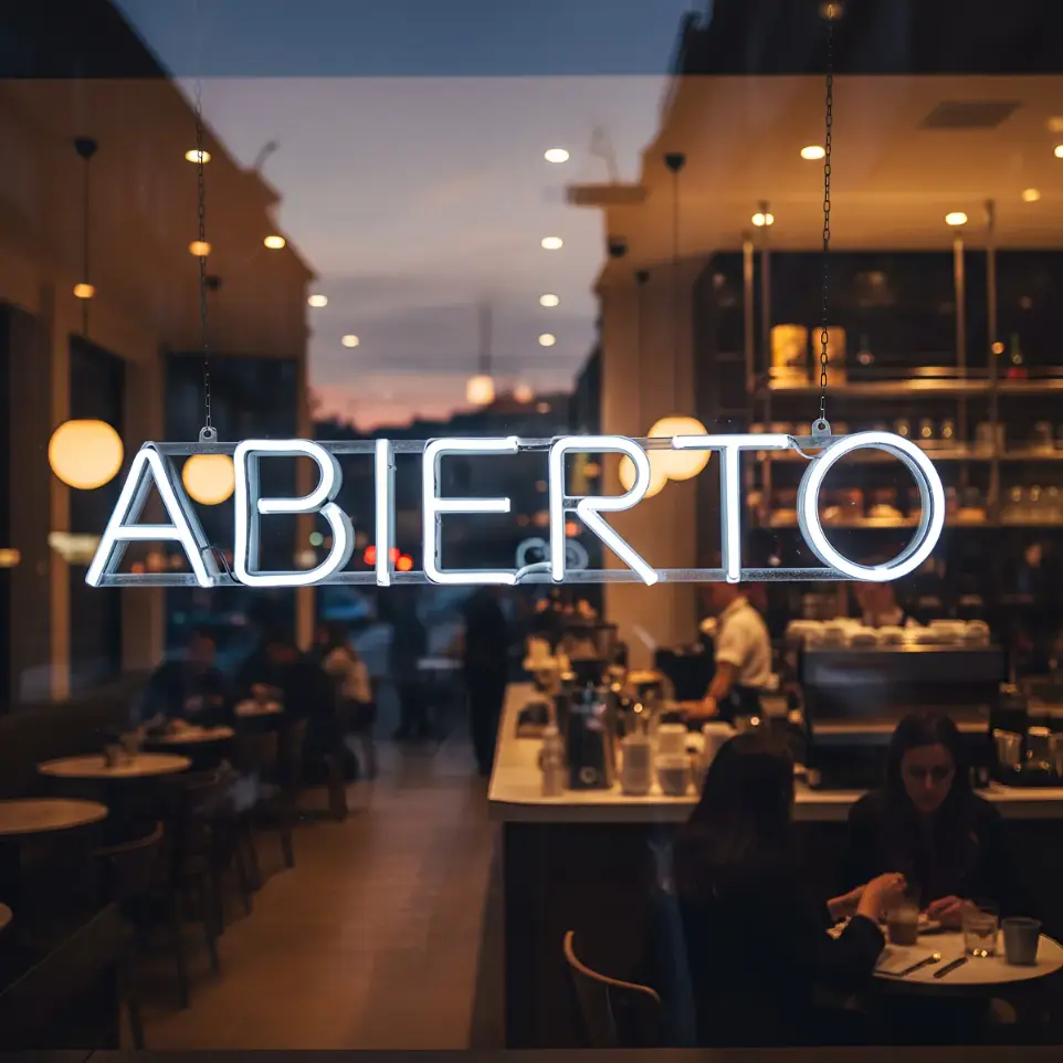 Cartel Abierto Neon Led 50x8cm Comercios Luminosos Oferta