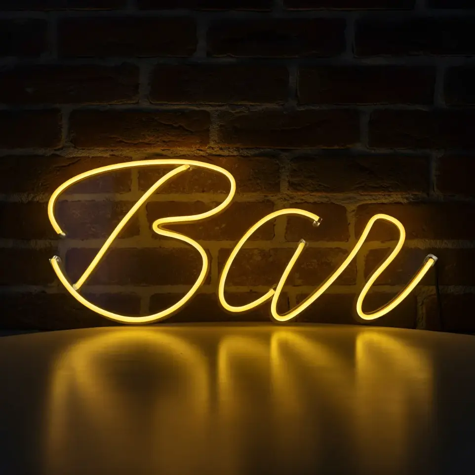 Cartel Bar Neon Led 41x17 Cm Negocios Deco Cafeteria