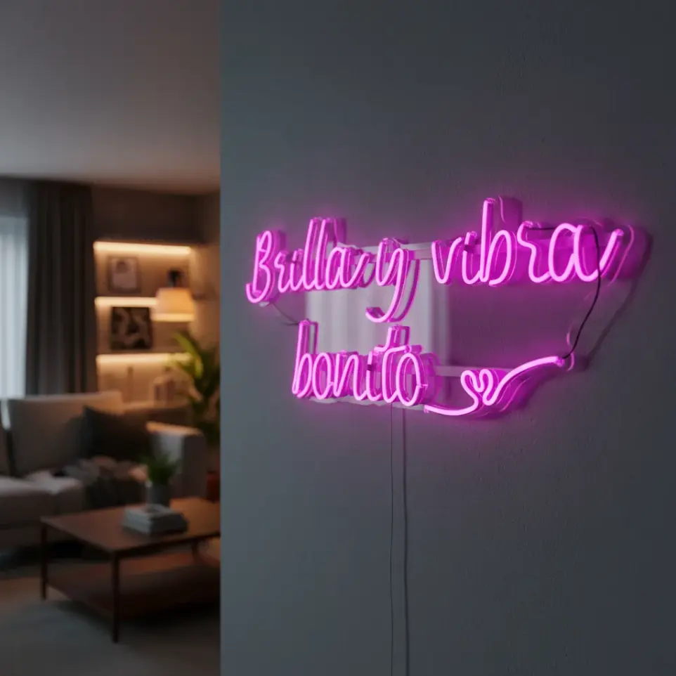 Cartel Brilla Y Vibra Bonito Neon Led