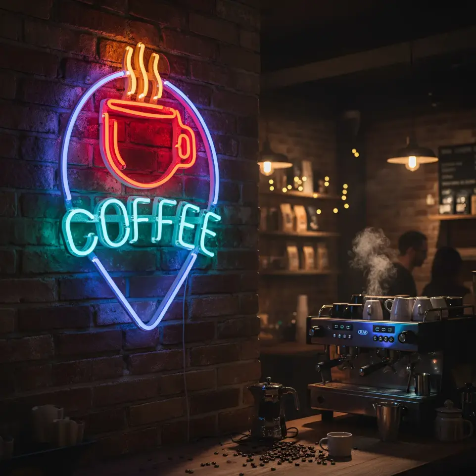Cartel Coffee Neon Led 40x28cm Deco Bar Negocios Cafeteria