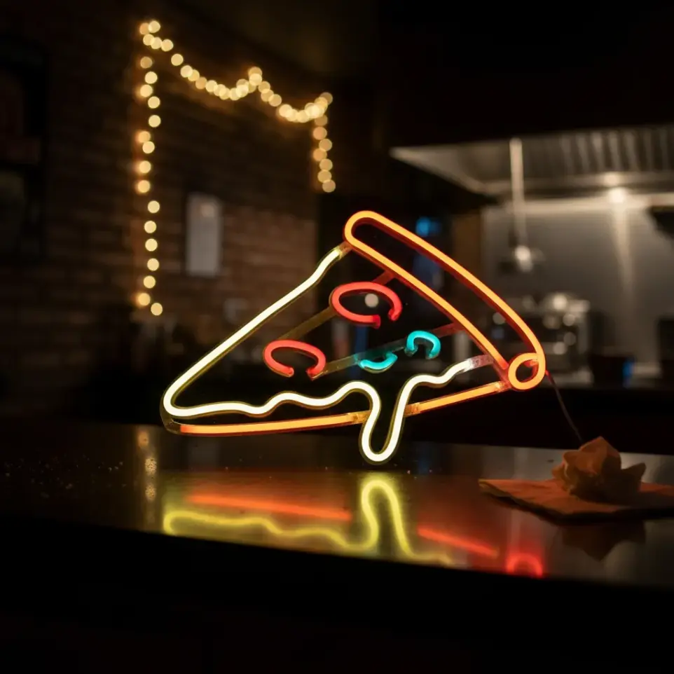 Cartel Neon  Led Pizza 30x24 Cm Pizzeria Bar Negocios