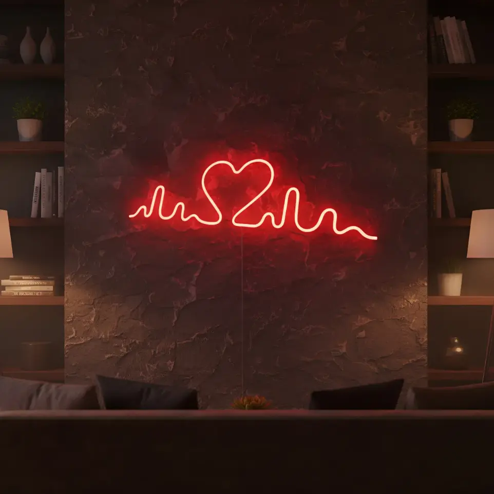 Cartel Neón Led Corazón Electro