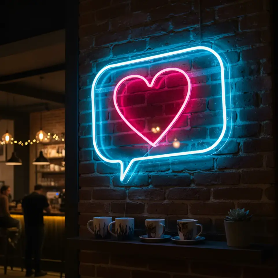 Cartel Neon Led Corazon Globo 30x23cm Deco Fiesta Like