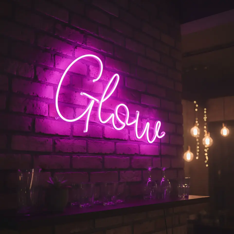 Cartel Neon Led Glow 40x24cm Deco Glitter Brillar Iluminacio