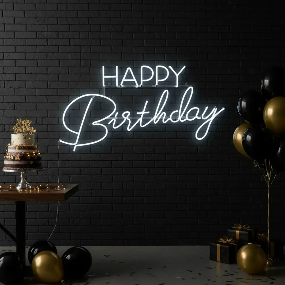 Cartel Neon Led Happy Birthday  Feliz Cumpleaños
