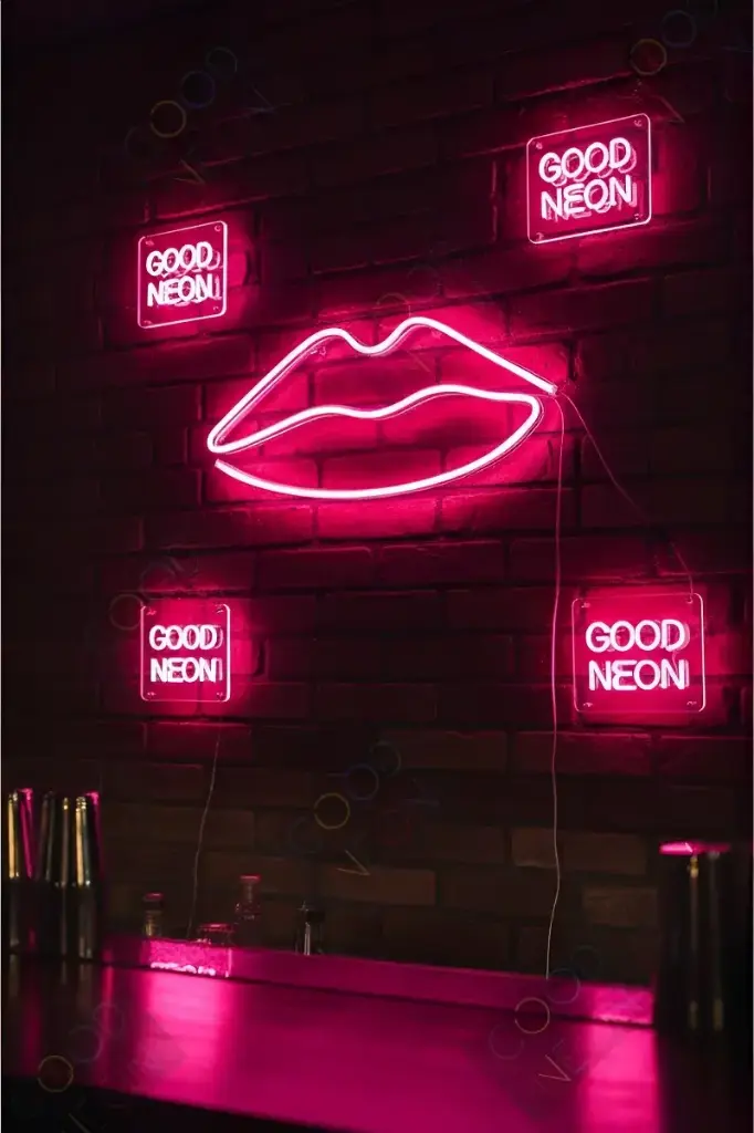 Cartel Neón Led Labios - Boca - 30x16cm Deco Iluminacion