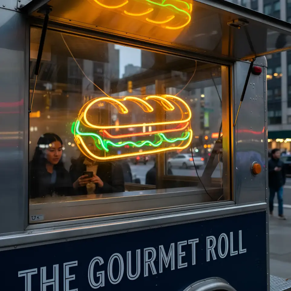 Cartel Neon Led Sandwich 40x20 Cm Bar Iluminacion Deco