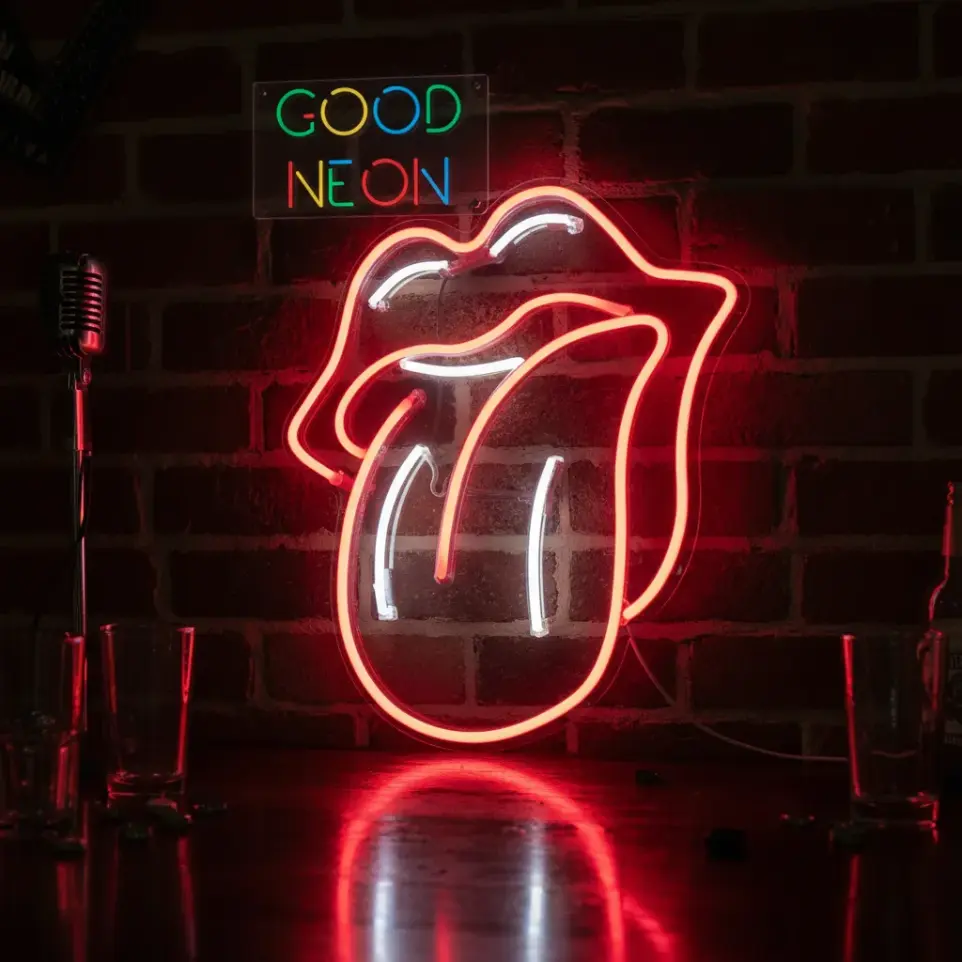 Cartel Neon Lengua Rolling Stones