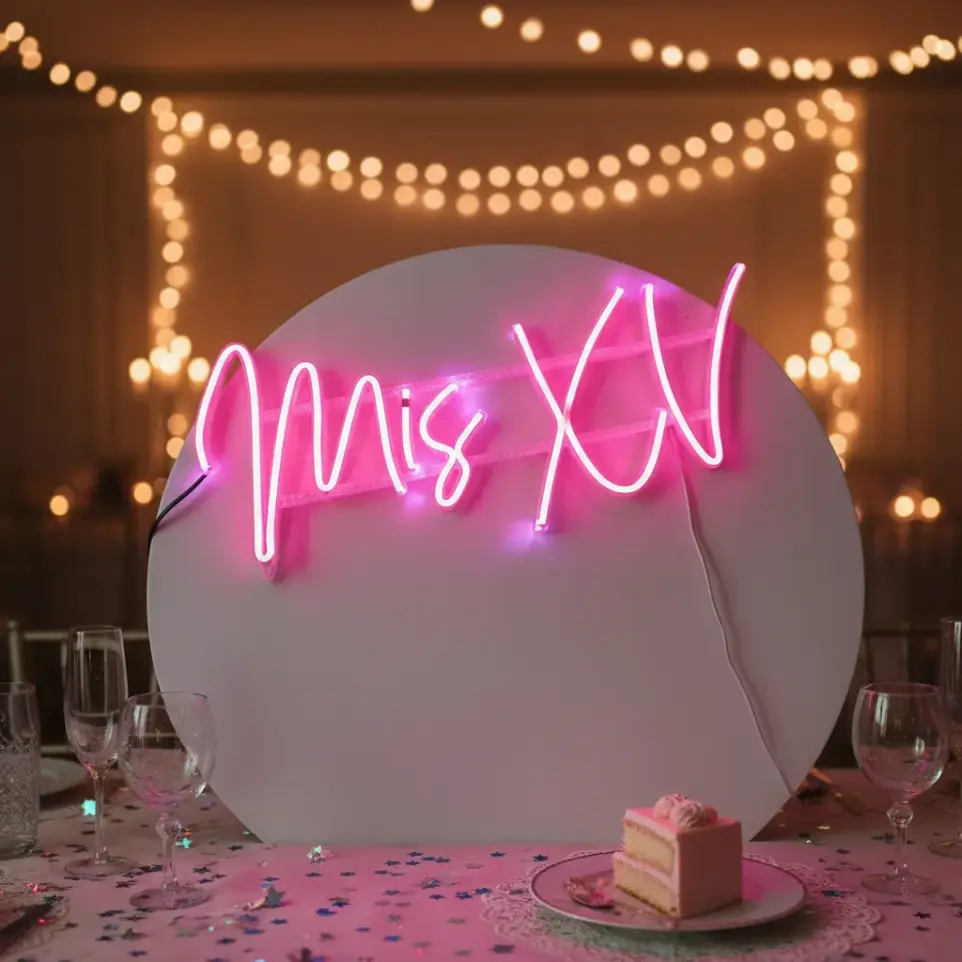 Cartel Neon Mis Xv 50*20cm