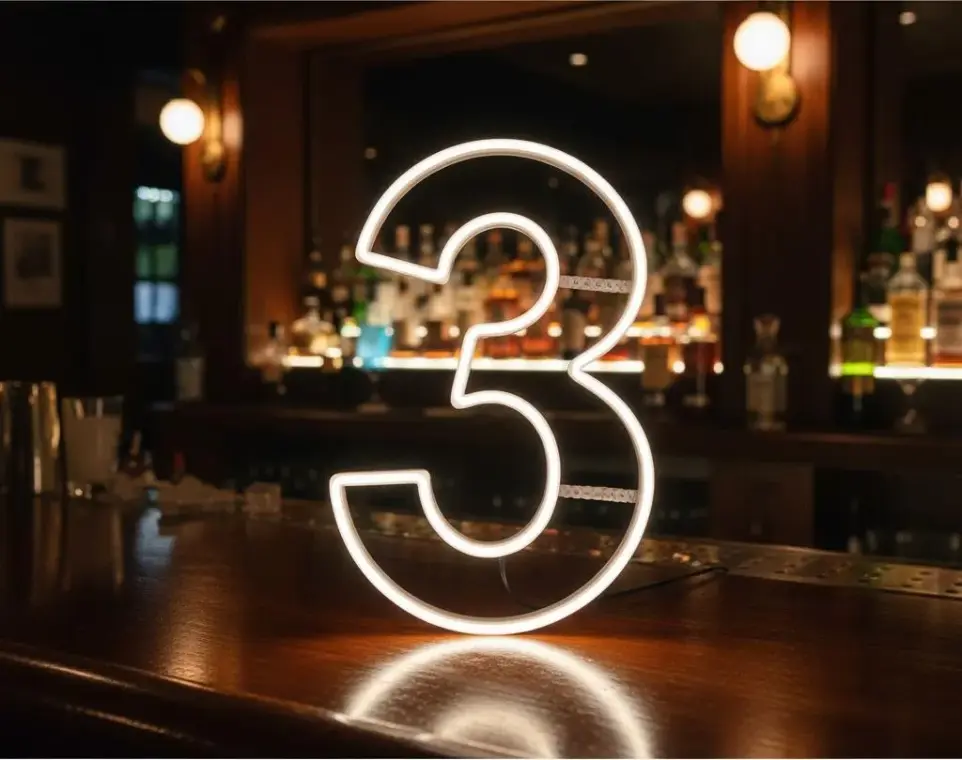 Cartel Numeros  De 40 Cm De Alto Neon Led