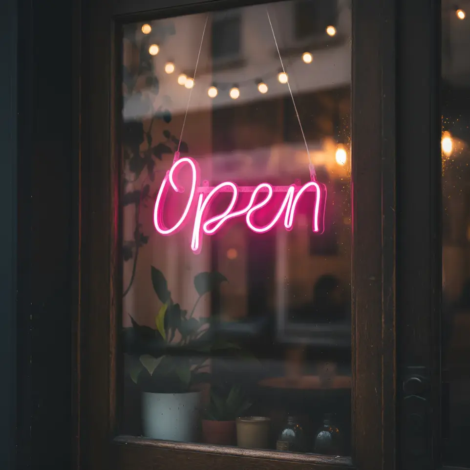 Cartel Open Neon Led 30x18 Cm Abierto
