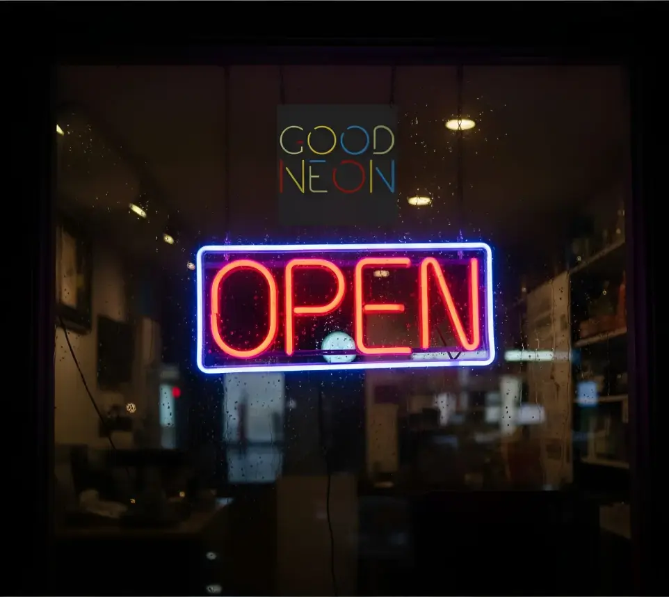 Cartel Open Neon Led Abierto 34x20cm Deco Negocios Kiosco