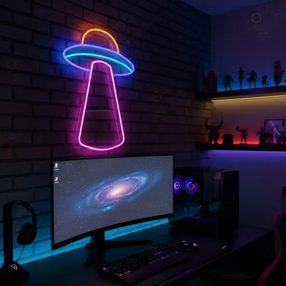 Cartel Ovni  Neon Led 30x37 Cm Deco Iluminacion Personalizad