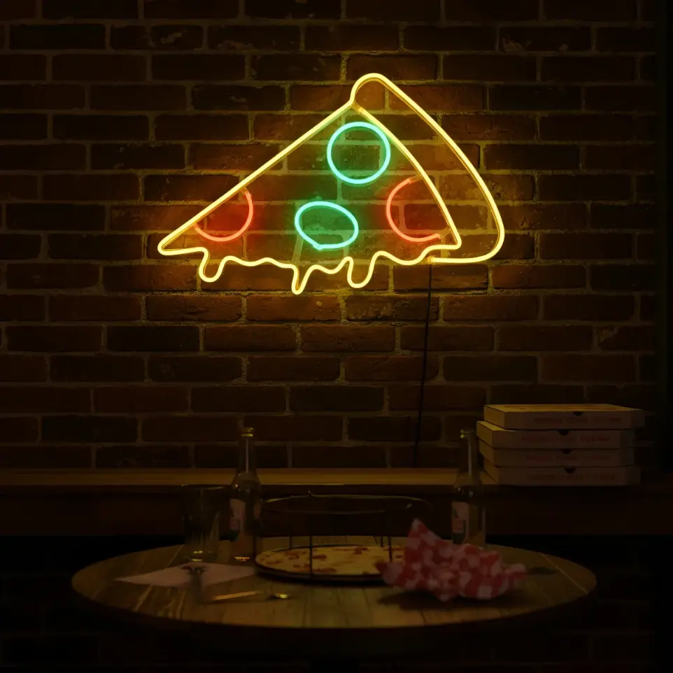Cartel Pizza Neon Led 45x34cm Deco Bar Negocios Iluminacion