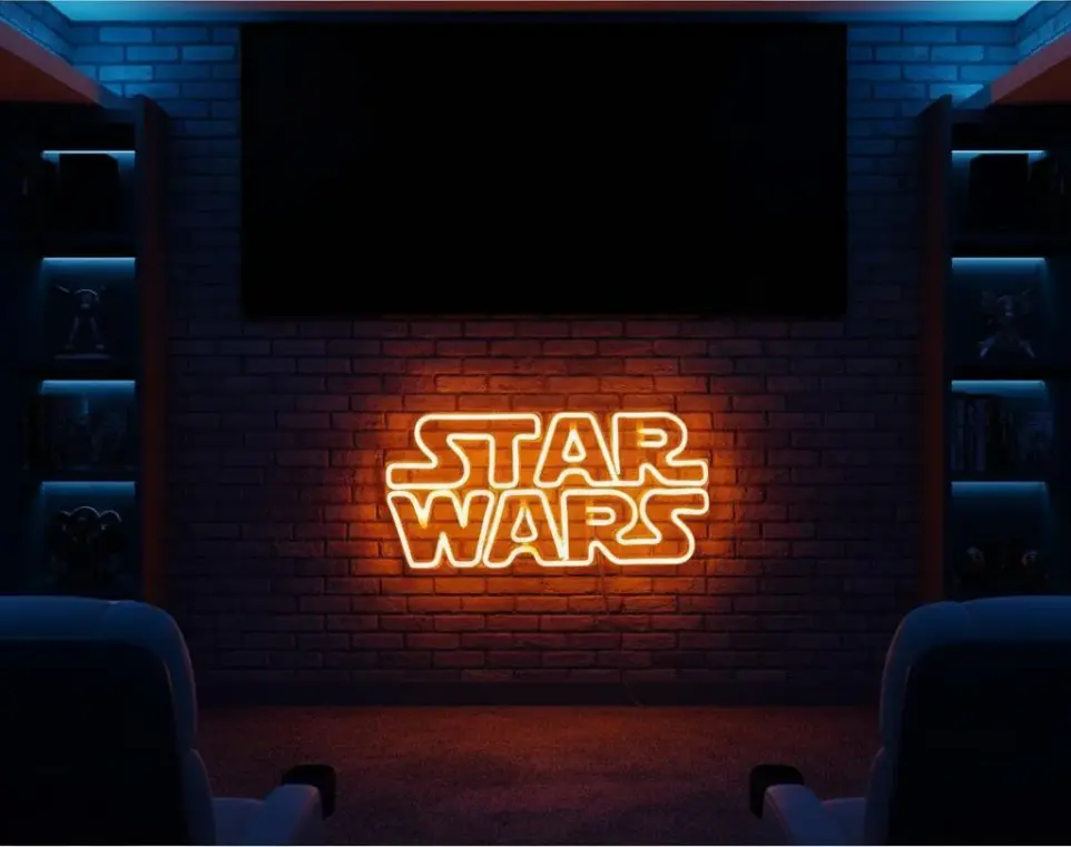 Cartel Star Wars Neon Led 30x15 Cm Deco Personalizado