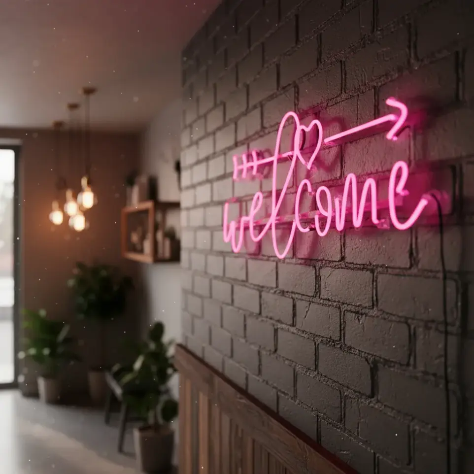 Cartel Welcome Neon Led / Deco 60*24 Cm