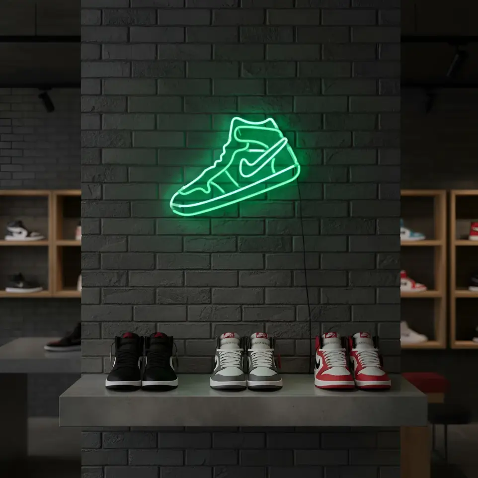 Cartel Zapatilla Nike Neon Led 40x22cm Deco Zapateria