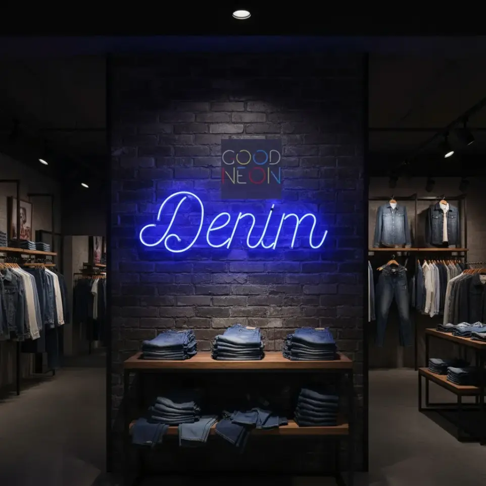 Denim Cartel Neon Led 60x20cm Deco Jeans Iluminacion