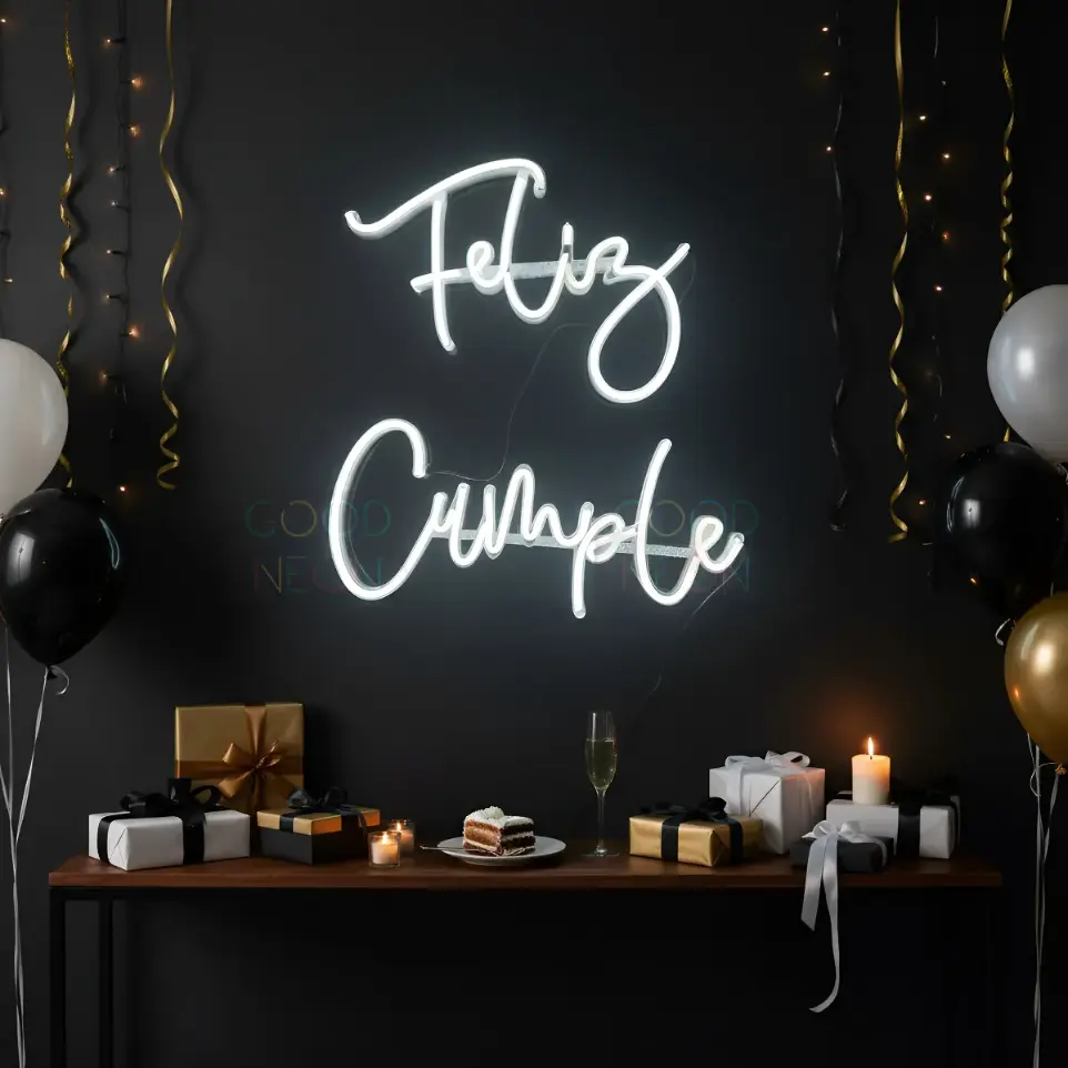 Feliz Cumple Cartel Neon Led