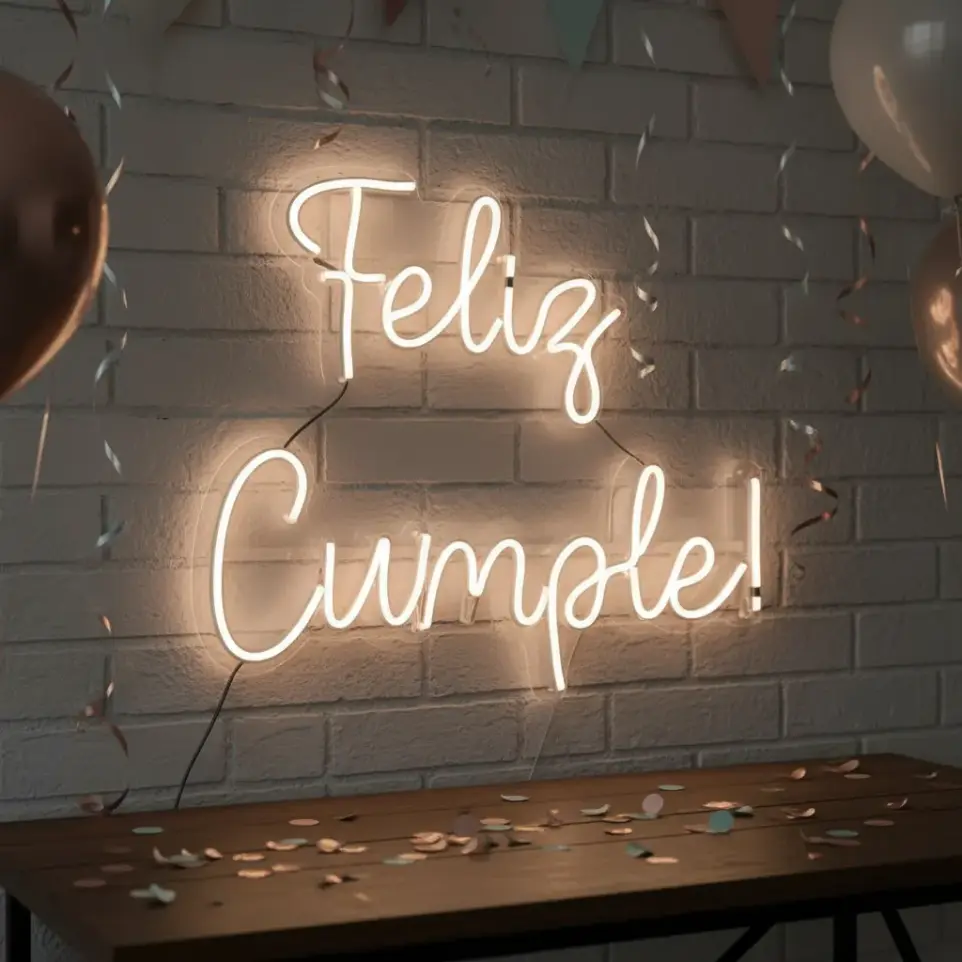 Feliz Cumple Cartel Neon Led