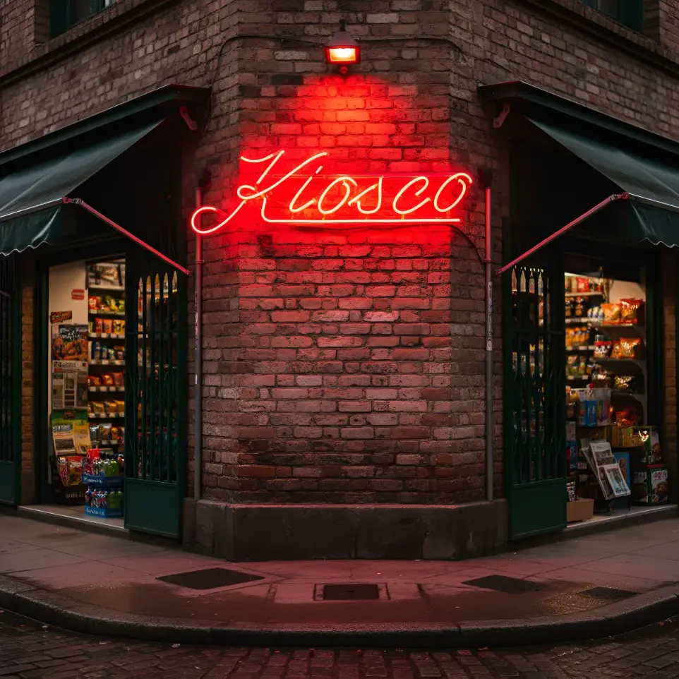 Kiosco Cartel Neon Led 75x20cm Iluminacion Negocios Carteles