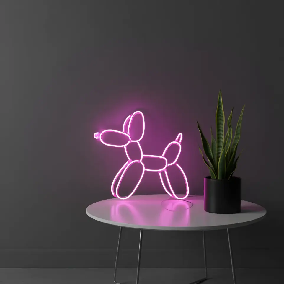 Neon Led Perro Globo 38x34 Cm Decoracion Iluminacion